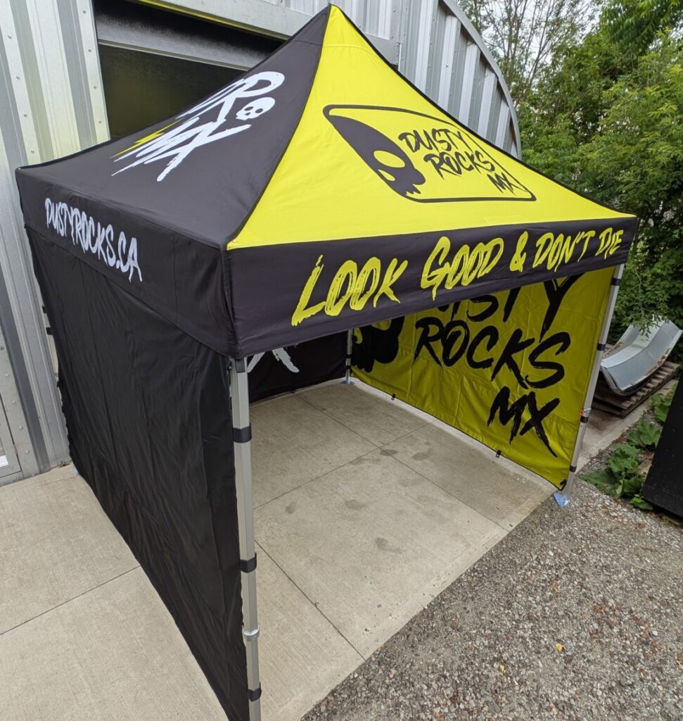 Example of dye sublimation print on a canopy, make the choice of dye sublimation printing.